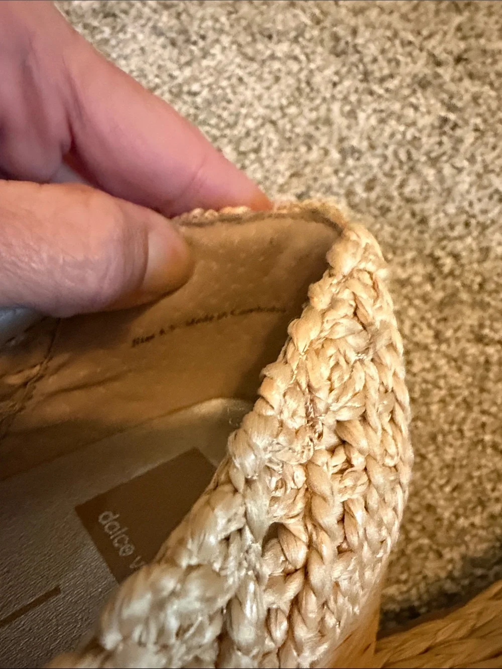 Dolce Vita Natural Raffia Woven Platform Loafers